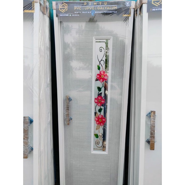 Pintu PVC Kamar Mandi Cermin Motif Kaca Depan