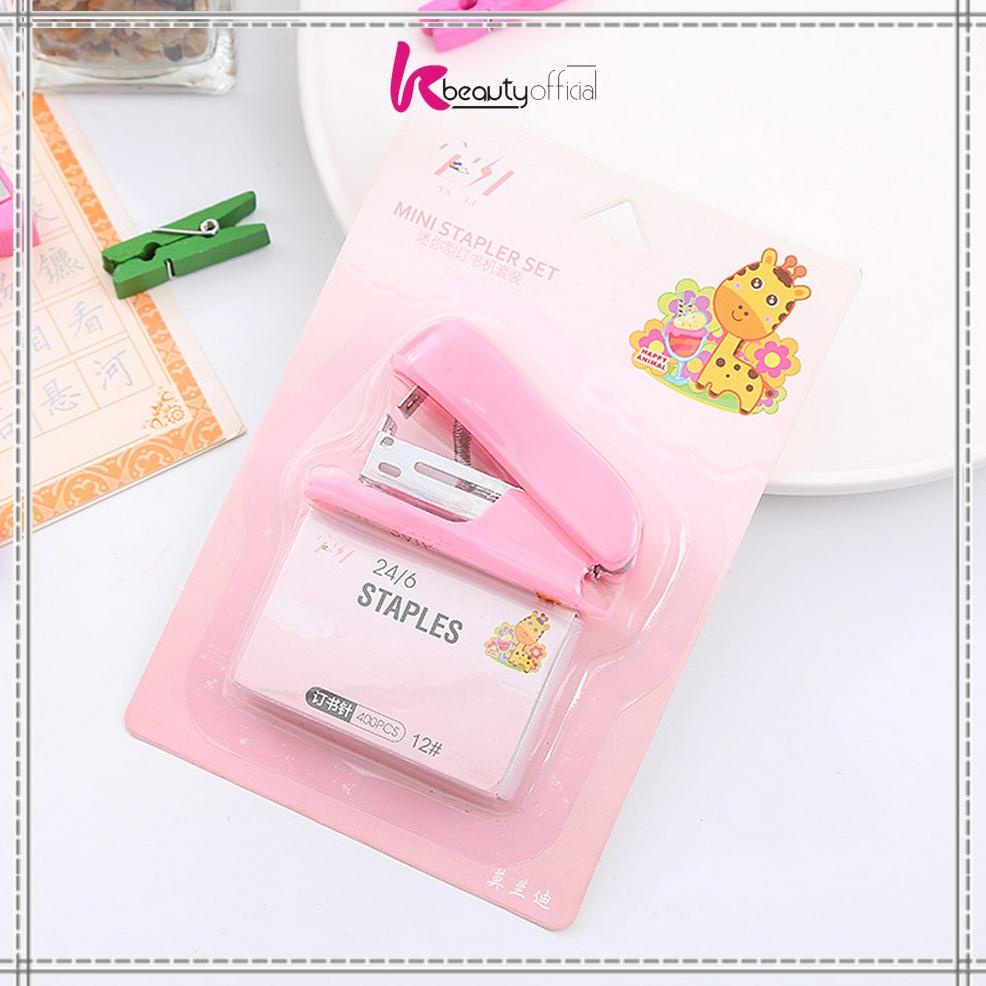 

Berkah Kb-A50 Staples Mini Set Karakter Animal Warna Pastel Portable / Stapler Kecil Set Isi Hekter 24/6 Stasionary Perlengkapan Kantor Import