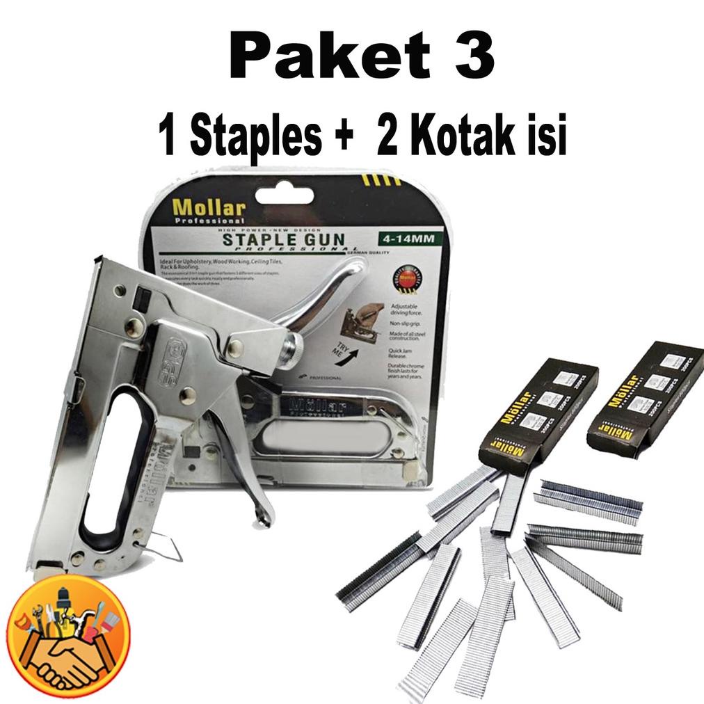 

Menarik Staple Tembak Tacker Staples Gun Stepler Hekter Mollar 3In1 Jok Kulit Kardus Plus Isi Staples