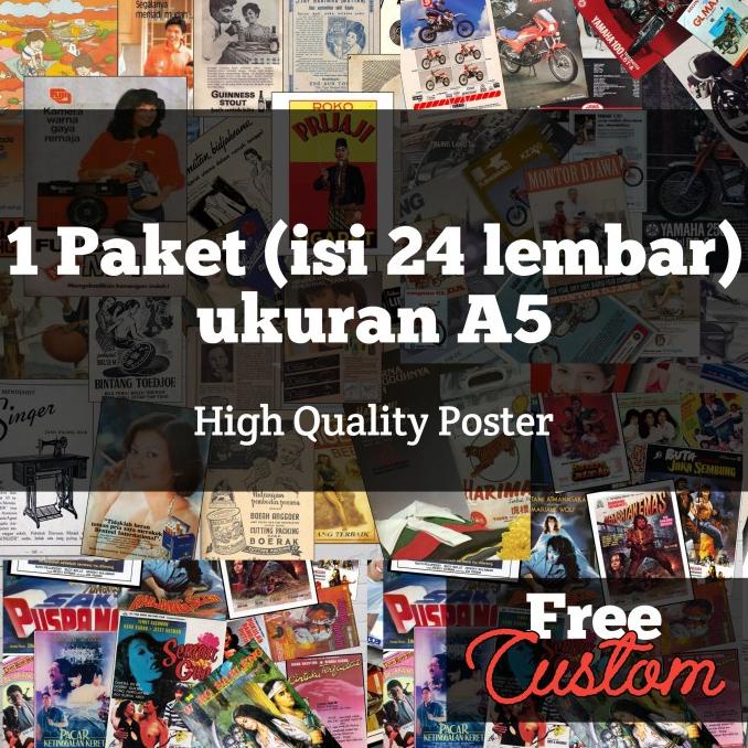 Update 24 pcs - poster aesthetic wall art hiasan otomotif, film iklan jadul 