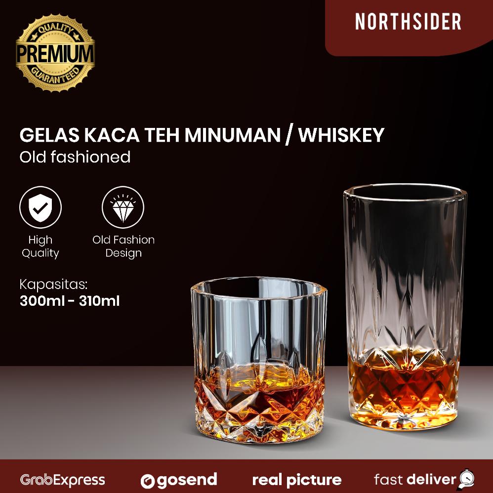 Gelas kaca teh kopi minuman whiskey Old Fashioned
