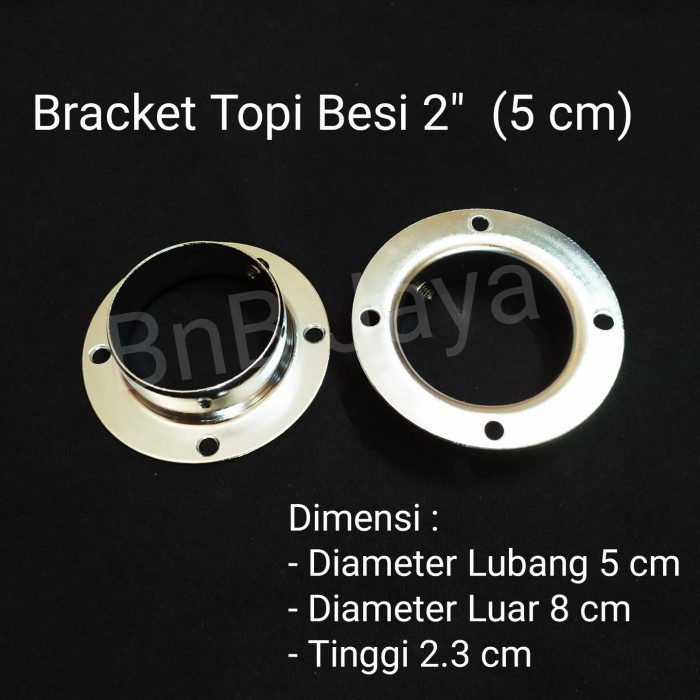 ><><><] Braket Topi Pipa 3/4" 1" 2" Per Pasang