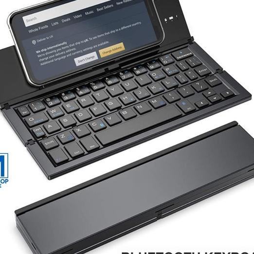Bow Folding Keyboard Wireless Rechargeable Bluetooth For Phone Tablet