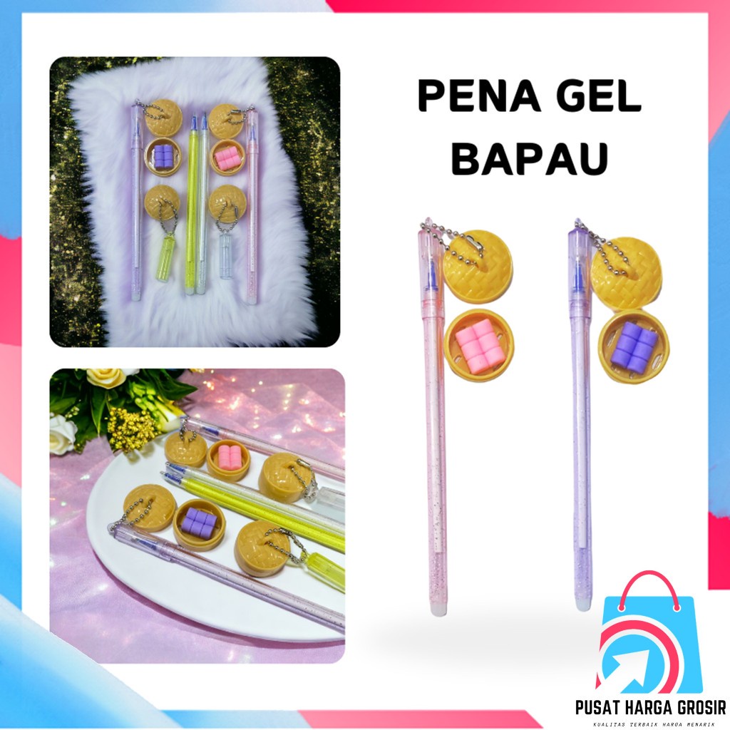 

PHG - Pena Gantungan Bapao Pulpen Lucu Gantungan DPHG - um Mantou Blue Ink Gel Bisa di Hapus Bolpoin Tinta Gel Cair Erasable Pen Pulpen Gantungan Makanan Lucu