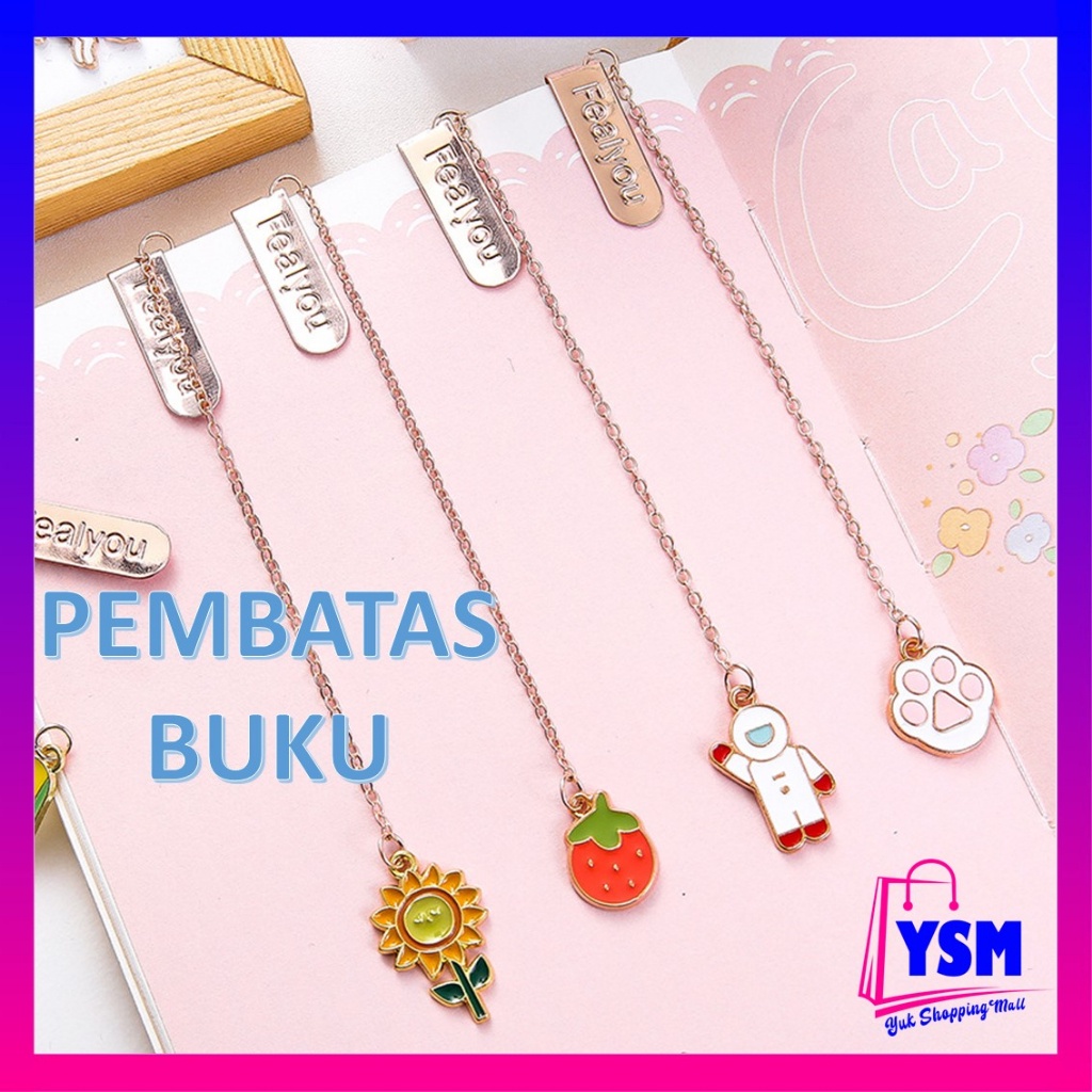 

YSM Pembatas Buku Karakter Cartoon Bookmark Paper Clip Besi Motif Kartun Penjepit Buku Dengan Liontin Bahan Metal