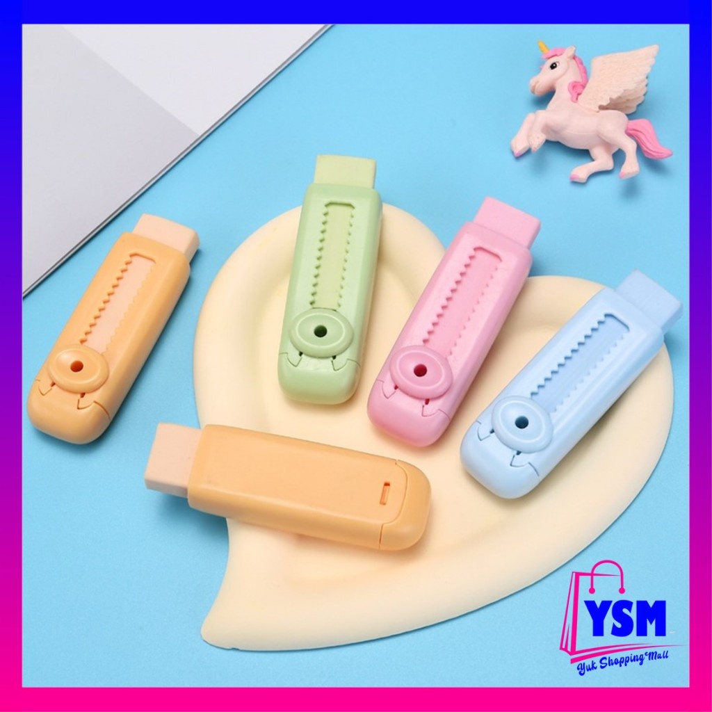 

YSM Penghapus Pensil Dorong Warna Pastel Penghapus Mekanik Lucu Mechanical Eraser Push & Pull Retractable Perlengkapan Sekolah Anak Sliding Eraser Hapusan Mekanik Warna Lucu Tidak Meninggalkan Serpihan