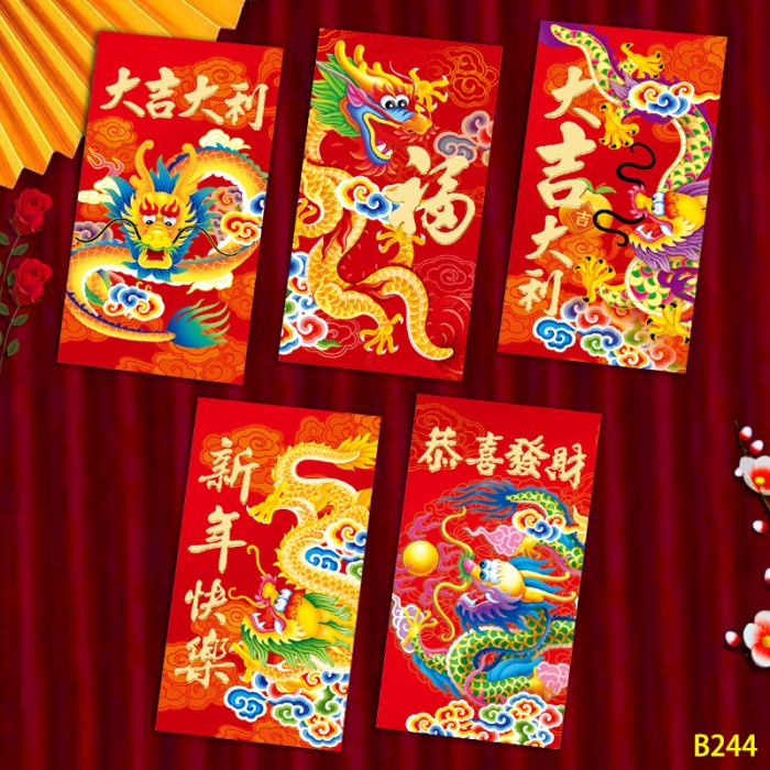 

] GROSIR Angpao Naga Panjang Angpau Sincia Ornamen Imlek Ampau Tebal New