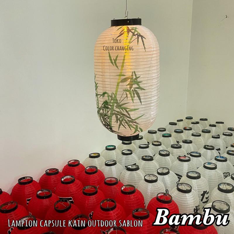 

Lampion capsule KAIN sablon bambu OUTDOOR 25 x 45 cm jepang imlek Best Seller