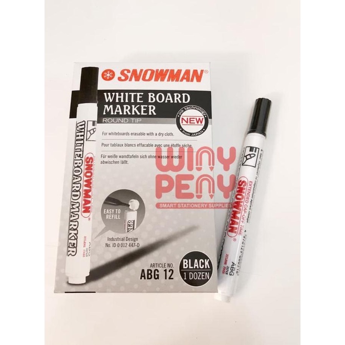 

TERLARIS Spidol Snowman white board marker ABG 12