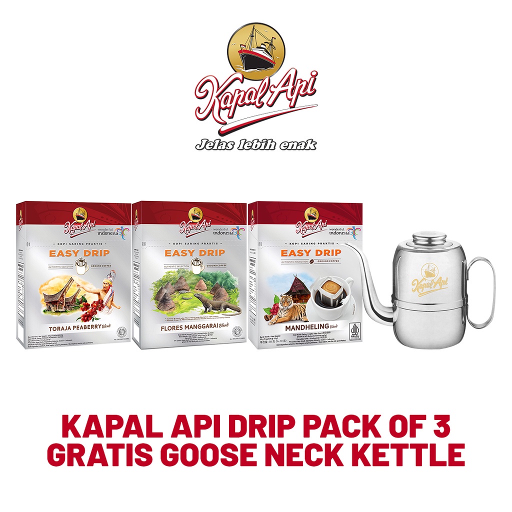 

Kapal Api Drip Pack of 3 - Free Goose Neck Kettle