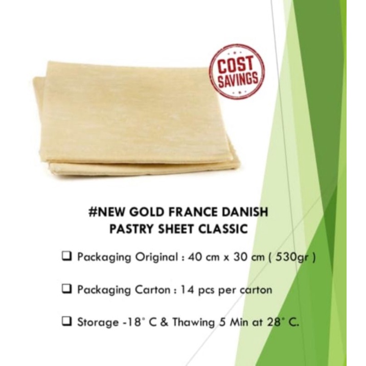 

Gold France danish pastry sheet