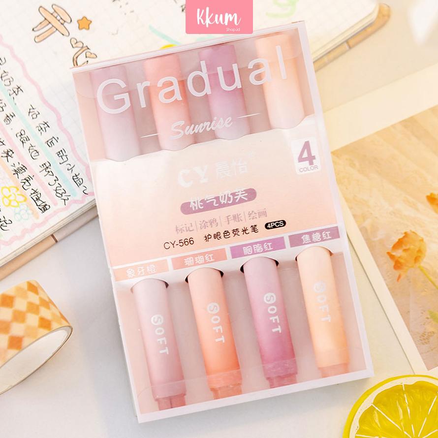 

Premium 4Pcs Stabilo Pastel Cute/ Spidol Highlighter Cute Colour Journal