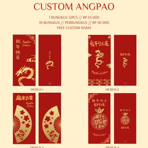 

New Stok Custom Angpao 2024 Angpao Naga Imlek Chinese New Year Hong Bao Angpao Terlaris