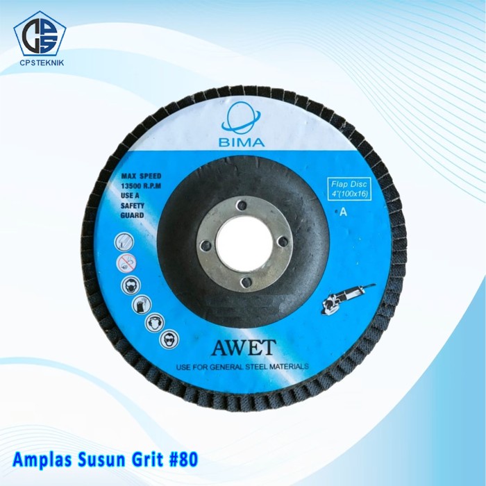 Amplas Susun 4" Bima Grit #A80 Flap Disk 4 in Amplas Susun