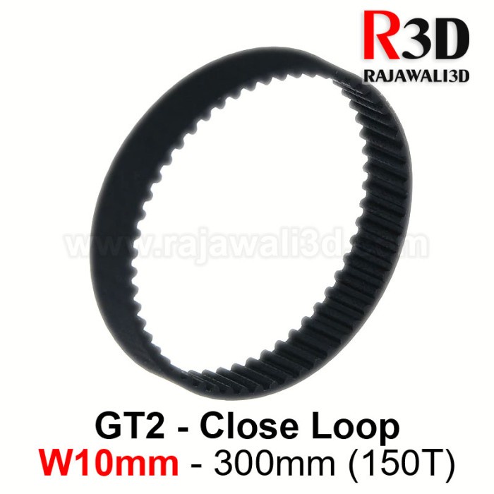 Timing Belt GT2 Lebar 10mm Close loop gigi 150T L 300mm