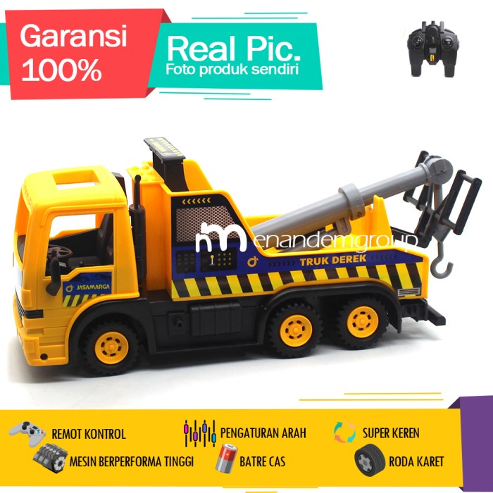 TERLARIS Mainan Mobil Remot Kontrol RC Truk Mobil Derek Towing Batre Cas Besar