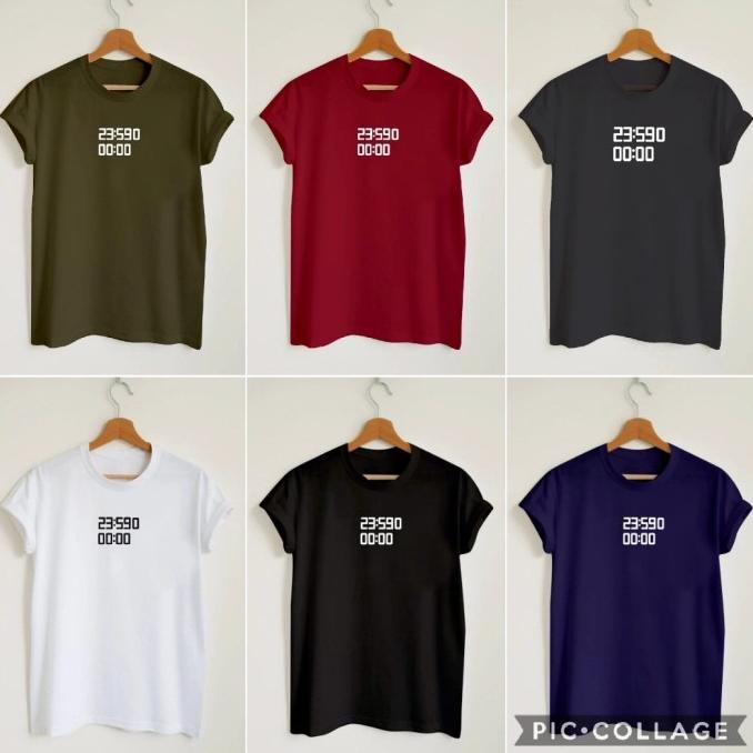 Kaos Wanita Oneck Jam Angka