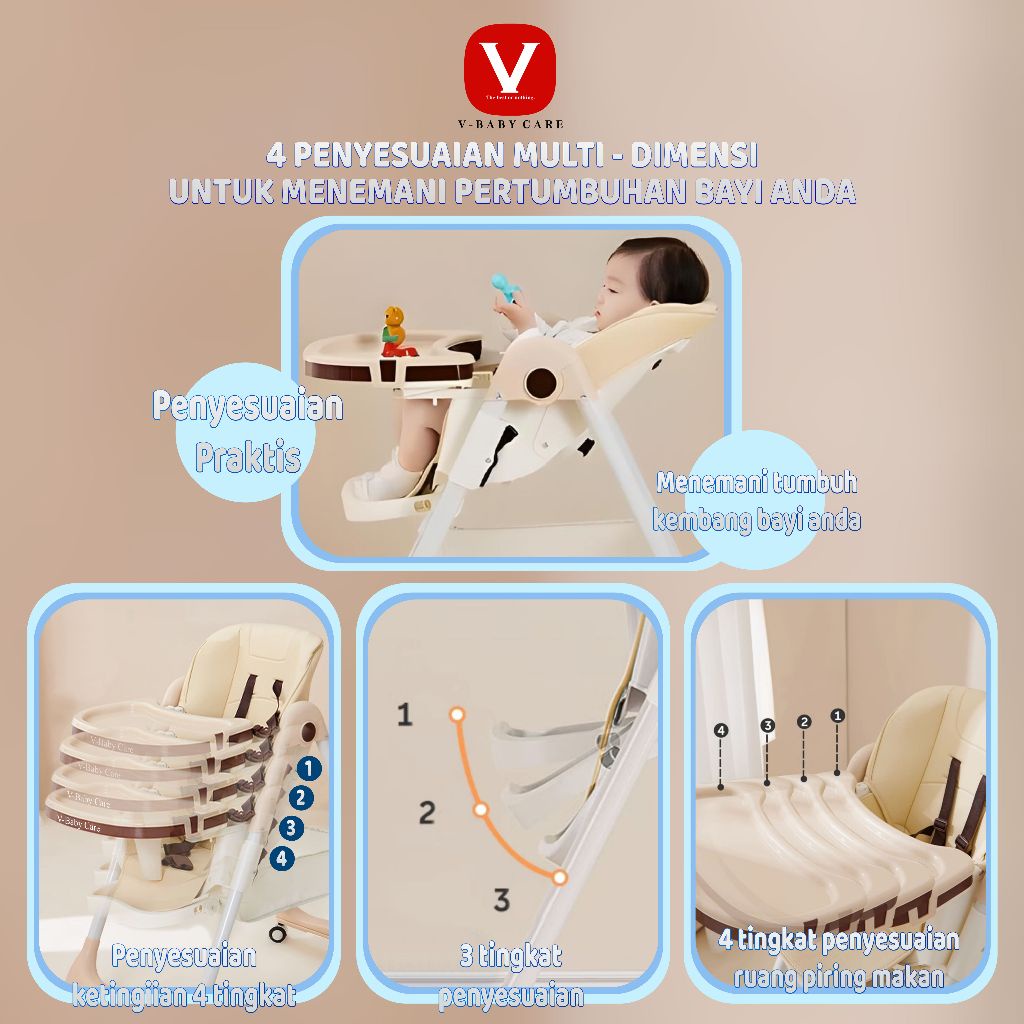 [BABY'S NEEDS] V-BABY CARE My Chair / Sit On Me / kursi makan balita /Fun Chair /baby chair/ kursi