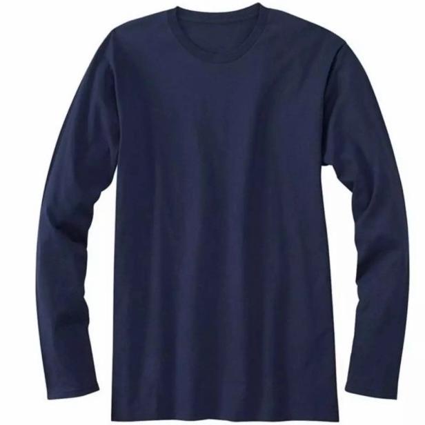 Kaos Polos Pria/Wanita 24'S Lengan Panjang - Navy Biru Dongker