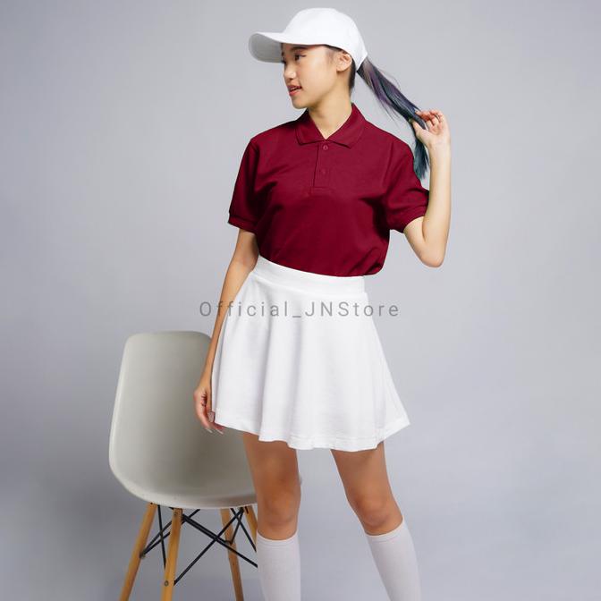 Kaos Polo Wanita | Merah Maroon