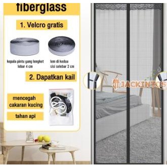 TERBARU! Tirai Magnet Jaring Fiberglass Anti Nyamuk Free Tali Premium