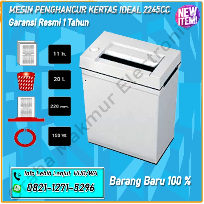 

Mesin Penghancur Kertas Ideal 2245 (Strip Cut)