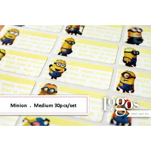 

TERLARIS Minion Sticker MEDIUM Name Label. Stiker karakter Despicable Me. lucu untuk nama di buku,