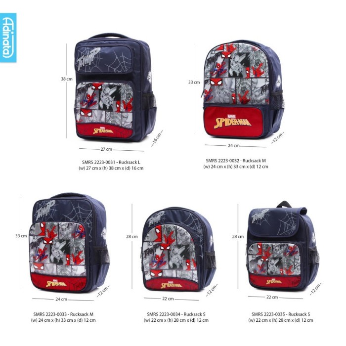 TERLARIS Tas Sekolah Adinata Spiderman Rucksack Tas Ransel Anak Sekolah
