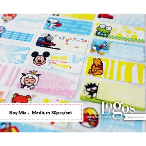 

TERLARIS Boy mix Sticker MEDIUM Name Label. Stiker karakter campuran kartun animasi disney lucu nama