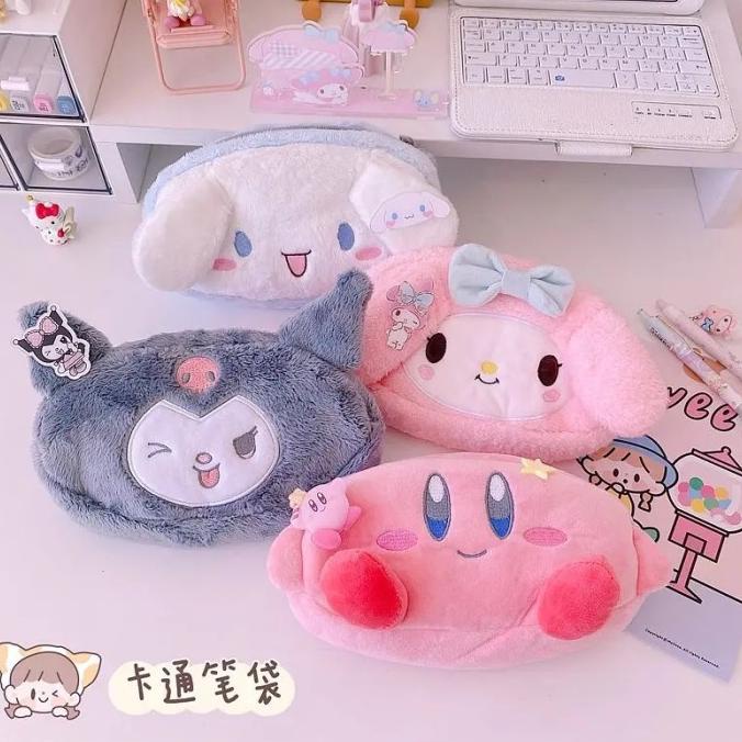 

Kotak Pensil Sanrio Melody Plush Stationery Tempat Pensil Kuromi Lucu