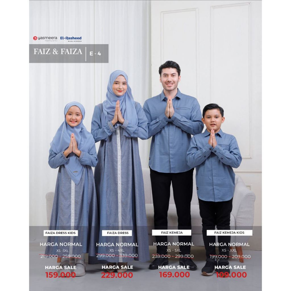 [SYAR'I TILL JANNAH] Sarimbit Yasmeera Terbaru 2023 Faiz Faiza Koko El Rasheed Quiet Blue & Gamis