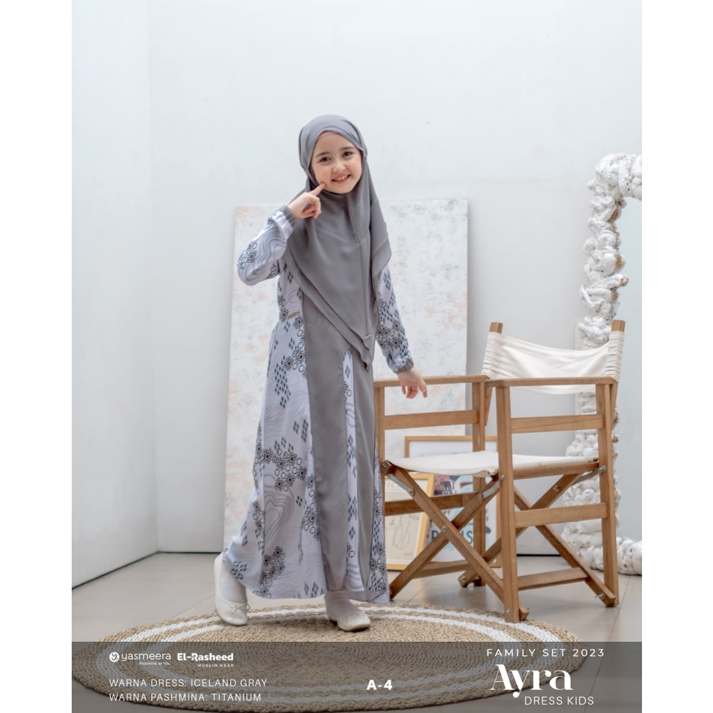 [SYAR'I TILL JANNAH] YASMEERA AYMAN DAN AYRA A4 BAJU SERAGAM KELUARGA LEBARAN 2023
