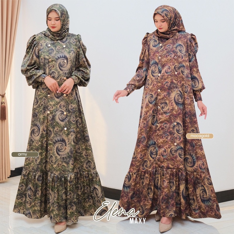 [SYAR'I TILL JANNAH] Alena Dress Set Hijab Gamis Wanita Muslim Armani Silk Premium