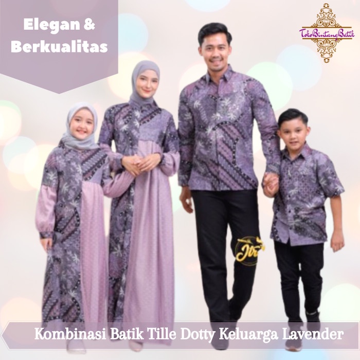 Batik Couple Sarimbit Keluarga Busana Muslim Family Set Lavender Lilac