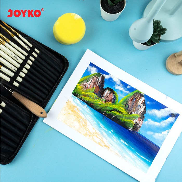 

JOYKO BRUSH FULL SET SCALPEL SPONGE / SET KUAS LUKIS LENGKAP BRS-12 ORIGINAL TERBARU