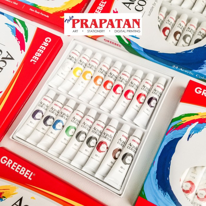 

GREEBEL ACRYLIC COLOUR 18X10ML / CAT AKRILIK GREEBEL ORIGINAL TERBARU