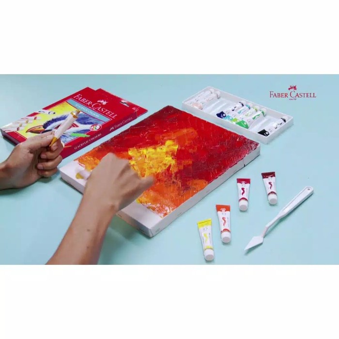 

ACRYLIC COLOURS SET 12 FABER CASTELL / CAT ACRYLIC SET 12 ORIGINAL TERBARU
