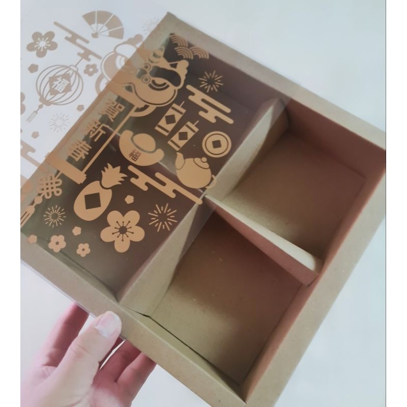 

5 pcs dus box brownies cupcake motif imlek coklat sekat 4 size 11 cm