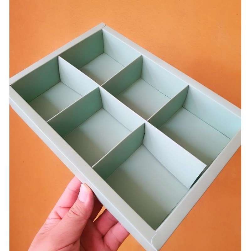 

5 pcs dus box cupcake brownies mika hijau polos sekat 6 uk 7.3 cm