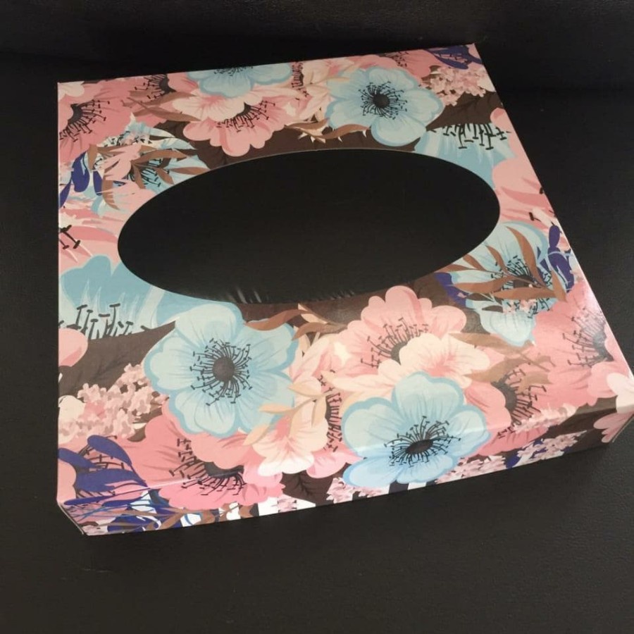 

5 pcs dus box tutup bunga pink biru alas coklat size 22 x 22 x 7 cm