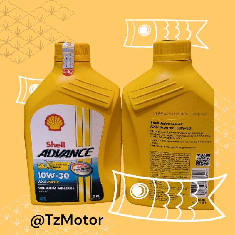 Oli shell Advance Ax5..matic scooter.. kuning 800 ml.