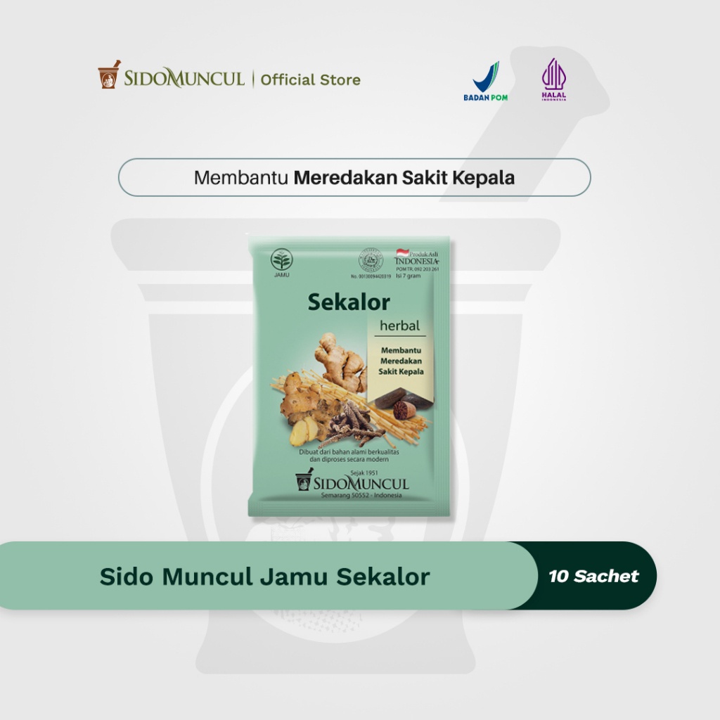 

Sido Muncul Jamu Sekalor 10's Herbal - Meredakan Sakit Kepala