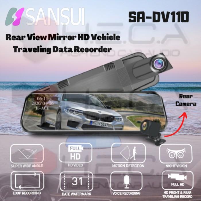 Sansui Dvr Sa-Dv110 Kaca Spion Tengah Cctv Dashcam Mobil Rear Camera