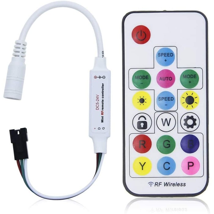 SP104E 17 Key RF Remote LED Controller DC 5-24V for WS2811 WS2812B