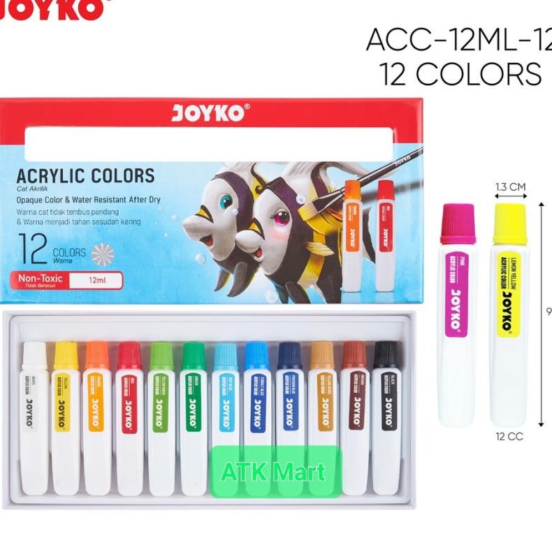 

Joyko Cat Akrilik Acrylic Colors Acc-12Ml 12 Warna [ Set ]