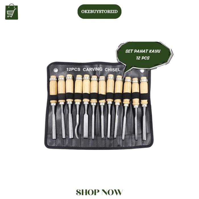 

Set Pahat Kayu Set Pisau Ukir Wood Carving Stainless Steel 12Pcs