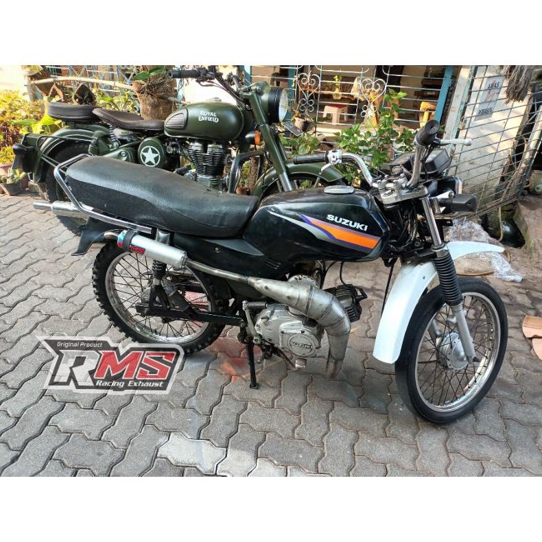 knalpot motor udang trail 2 tak a100 plat anti karat