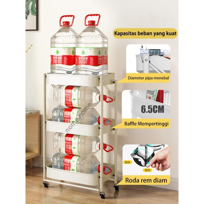 Rak Troli Lipat Penyimpanan Kamar Mandi Dapur Tidur Beroda Minimalis Berkualitas