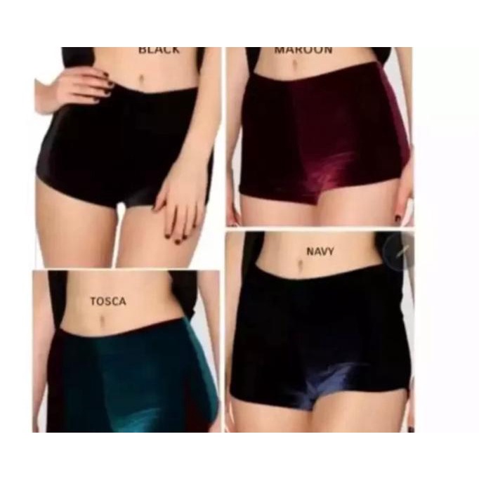 Celana Pendek Bludru Hotpants Wanita Korea Quality