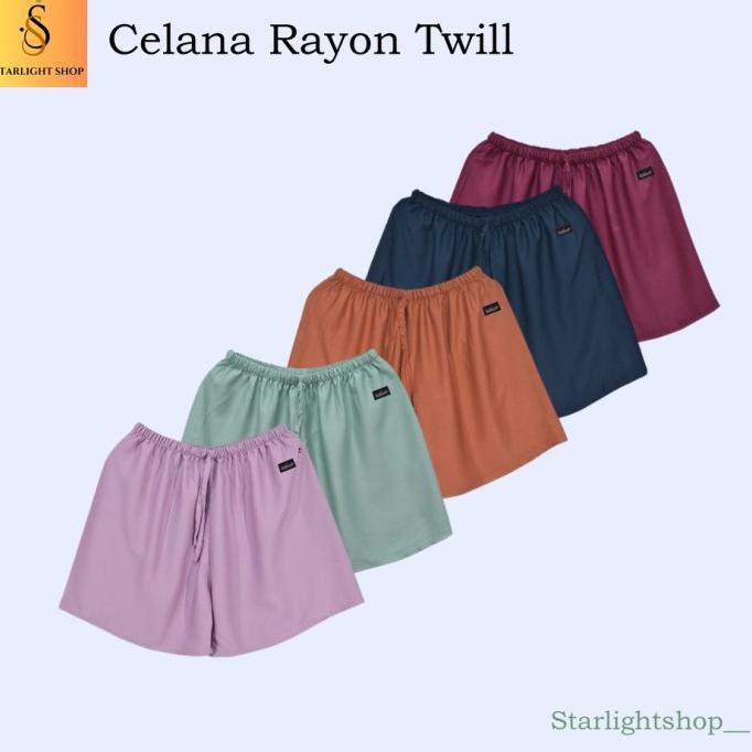 Celana Pendek Jumbo / Celana Pendek Rayon Twill